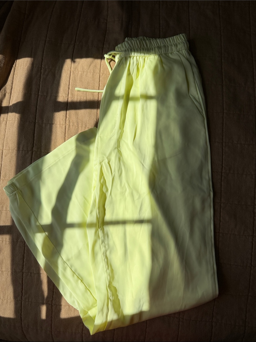 Lime Yellow Drawstring Pants NEW (in packaging)